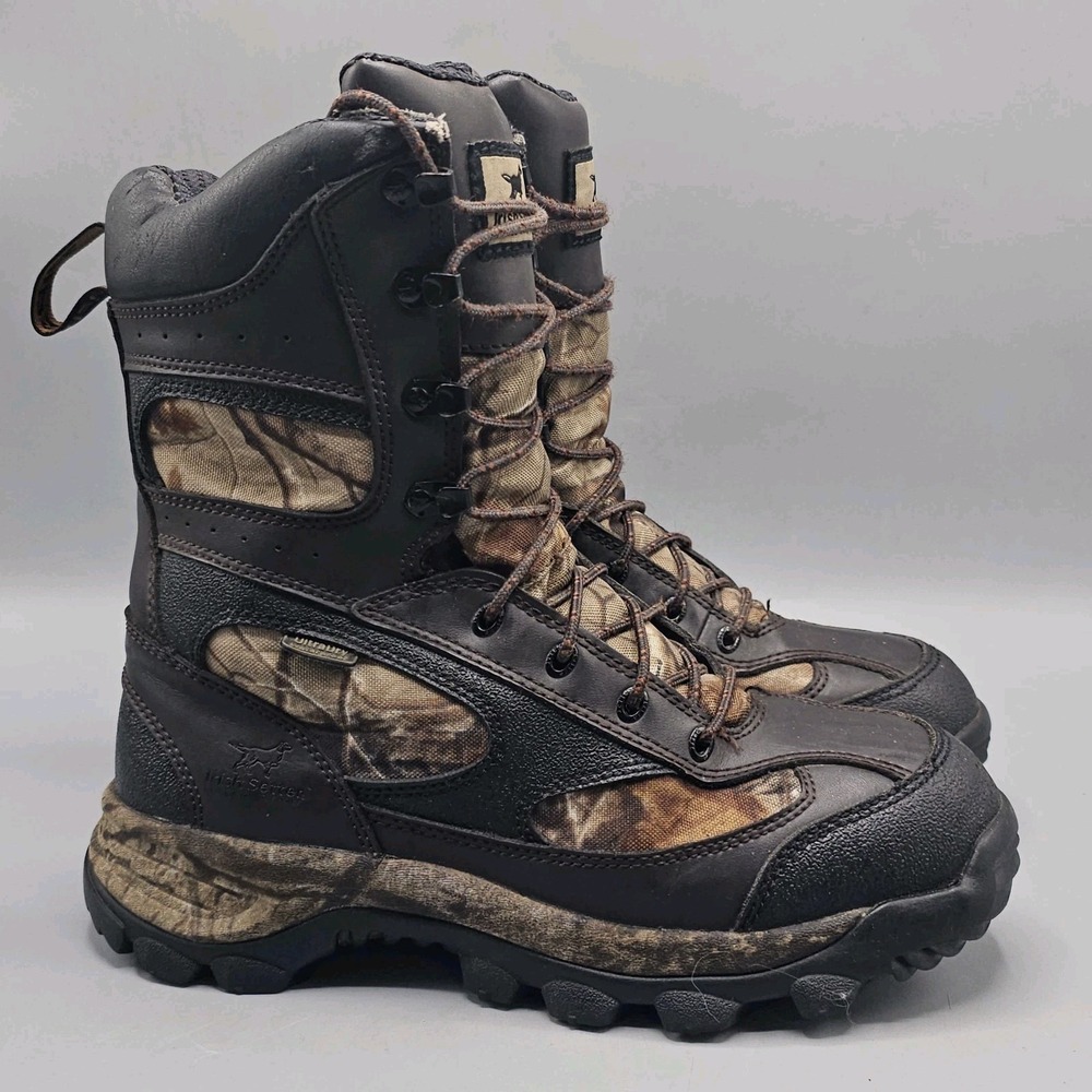 Red Wing Irish Setter 600 Gram Thinsulate Camo Leather Hunting Boots Mens 8 D